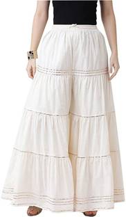 PI World Flared Women White Trousers