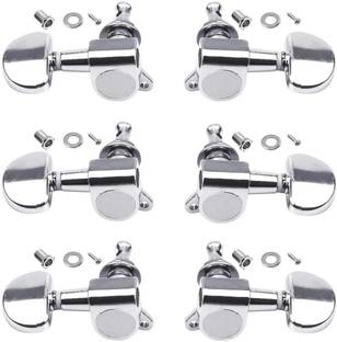 DawnRays Guitar Tuning Pegs Chrome Analog Tuner Guitar Keys 3R+3L For Acoustic Guitar Manual Analog Tuner