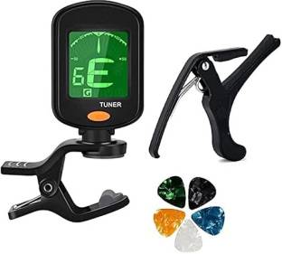 Urban Infotech Guitar Tuner 360 degree Digital Tuner Easy to Use Highly Accurate Clip-on Tuner Best for Acoustic and Electric Guitar Bass Violin Ukulele With Capo & 5 Picks(Design may very) Automatic Digital Tuner (Chromatic: Yes, Multicolor) Automatic Digital Tuner