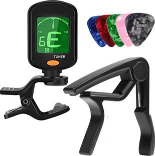 Urban Infotech Guitar Tuner 360 degree Digital Tuner Easy to Use Highly Accurate Clip-on Tuner Best for Acoustic and Electric Guitar Bass Violin Ukulele With Capo & 5 Picks(Design may very) Automatic Digital Tuner