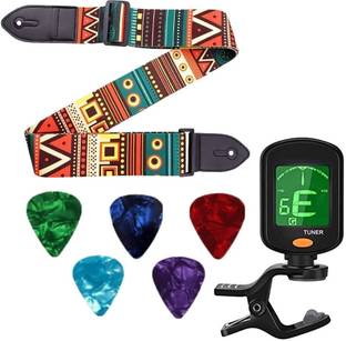 AMG Music 360° Digital Guitar Tuner with Guitar Strap Compatible with All Types of Guitars Automatic Digital Tuner