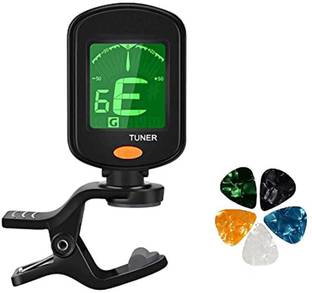 TechBlaze Digital Guitar Tuner with Three Picks, Digital Calibration Tuner with LCD Display for Guitar Easy to Use Highly Accurate Clip-on Electronic Tuner Specialized for Acoustic and Electric Guitar Automatic Digital Tuner