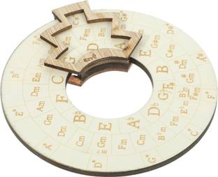 amiciSound Circle of Fifth Wheel for Music Theory Reference, Wooden Melody Tool Manual Analog Tuner