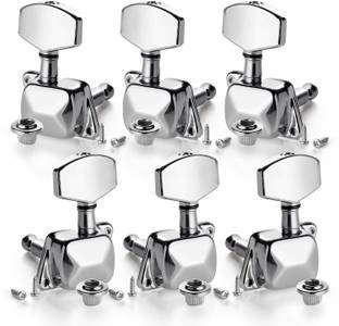 eRise Tuning Peg Silver for Acoustic Guitar Parts Tuners Keys Semi-closed Guitar String Tuning Pegs Tuner Machine Heads Knobs Tuning Keys for Acoustic & Electric Guitar 3R+3L(6 PCS) Manual Digital Tuner