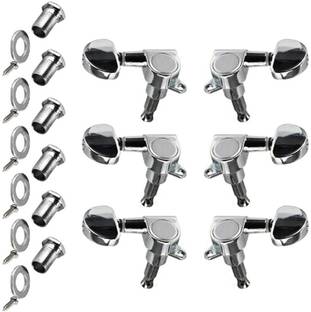 Mocking Bird Silver Guitar String Tuning Pegs for Acoustic or Electric Guitar(3r+3l) Manual Analog Tuner