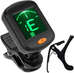 Urban Infotech Guitar Tuner 360 degree Rotational Electronic Digital Tuner and Capo Easy to Use Highly Accurate Clip-on Tuner - Best for Acoustic, Electric Guitar Violin Ukulele (with Capo) Guitar Tuner Automatic Digital Tuner