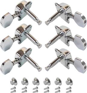 AMG Music 6 Pcs Guitar Tuning Pegs Keys for Acoustic Chrome Guitar Keys 3R+3L Pieces Manual Analog Tuner