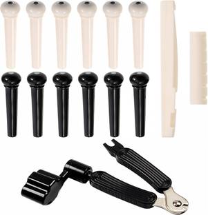 Probero Guitar Repair Kit with 12 Bridge Pins and Saddle Tool Manual Digital Tuner