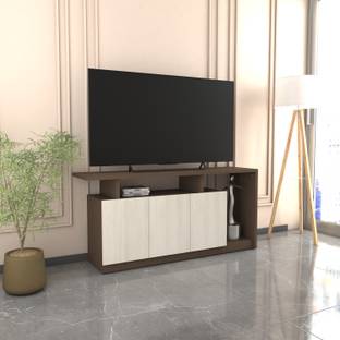 spacesbyU Centaur TV Unit with Storage Cabinets | 25mm Thick Top | Engineered Wood TV Entertainment Unit