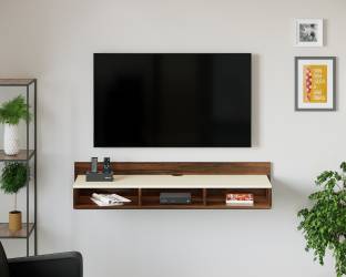 BLUEWUD Reynold Wall Mounted Set Top Box TV Stand With Shelves for Storage Engineered Wood TV Entertainment Unit