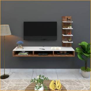 icrush Engineered Wood L Shape TV Entertainment Unit TV Cabinet with Wall Shelves Engineered Wood TV Entertainment Unit