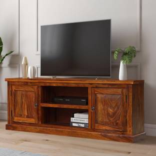 apana timber COMFY Sheesham Wood Multipurpose TV Entertainment Unit With Multi Storage Space| Solid Wood TV Entertainment Unit