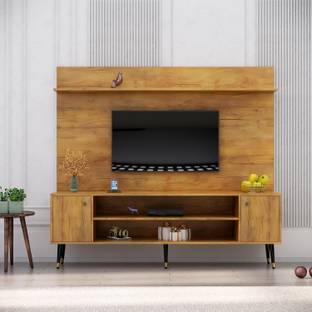 Hexa Red Floor Mount TV Unit for Living Room, Bedroom Unit Cabinet Ideal for TV Upto 65" Engineered Wood TV Entertainment Unit