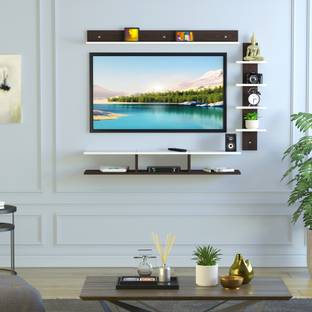 REDWUD Luna Engineered Wood Wall Mount TV Unit Engineered Wood TV Entertainment Unit