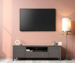 Woodefly Woodefly Solid Mango Wood Tv cabinet-2 Doors and 2 Drawers Solid Wood TV Entertainment Unit
