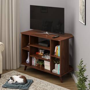 BLUEWUD Gautier TV Unit, Set Top Box Stand/TV Cabinet with Shelves for Books & Décor Engineered Wood TV Entertainment Unit