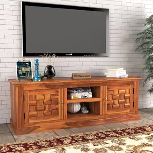 Jh Decore Solid Sheesham Wood TV Cabinet With Storage For Living Room / Bedroom. Solid Wood TV Entertainment Unit