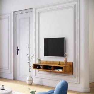 Hexa Red Floor Mount TV Unit for Living Room, Bedroom Unit Cabinet Ideal for TV Upto 65" Engineered Wood TV Entertainment Unit