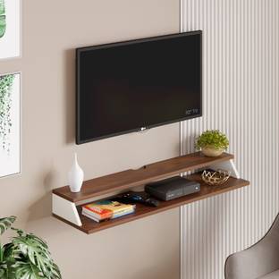 BLUEWUD Maisy TV Stand with Storage Shelves for Decor Display Upto 55 Inches Engineered Wood TV Entertainment Unit