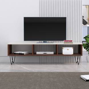 MONTAGE LED TV Cabinet 50 INCH for Living Room with Open Storage Engineered Wood TV Entertainment Unit