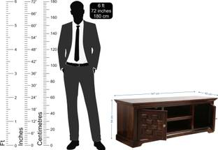 TRUE FURNITURE Sheesham Wood Solid Wood TV Entertainment Unit (Finish Color - Teak) Solid Wood TV Entertainment Unit