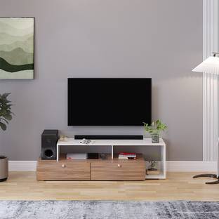 FURNEASER Dexon TV Stand with Door | Tv Table Cabinet | Tv Stand for 55" Engineered Wood TV Entertainment Unit