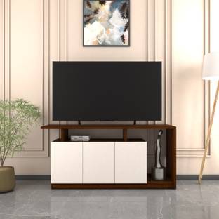 spacesbyU Centaur TV Unit with Storage Cabinets| 25mm Thick Top | Engineered Wood TV Entertainment Unit