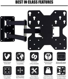 merugni UNIVERSAL TCL L4B (32/40/42 inch) Smart TV 6 WAY MOVABLE TV STAND Full Motion TV Mount