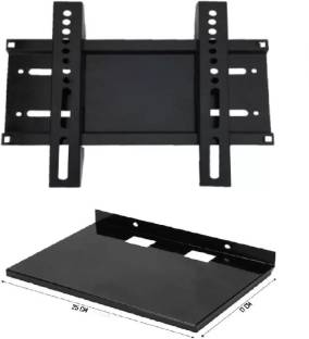 ANTHEM Combo of Settop Box Stand Shelf Rack and Wall Bracket Mount upto 32 inch LED/LCD Fixed TV Mount
