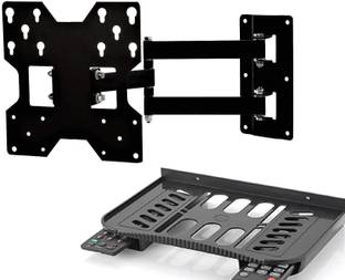 merugni MOVABLE TV WALL MOUNT Compatible For 32 TO 42 inch ALL LED \LCD WITH SETUP BOX TV Stand Base
