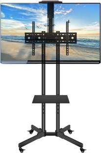 Zigma Enriching Lifestyles LED TV Stand Floor Trolley for 32”-75” with TV Cart, Wheels, Multipurpose Shelf Full Motion TV Mount