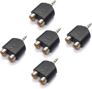 TAAPSEE  TV-out Cable 5 Pack 2 RCA Female to 3.5mm Aux Stereo Male Audio Jack Connector