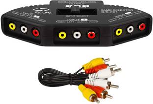 atdaraz  TV-out Cable 3-Way Audio Video AV RCA Switch, with 3 color RCA Cable For XBOX DVD PS2 PS3