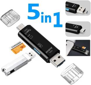 FASTX  TV-out Cable 5 IN 1 OTG Card Reader type c to micro USB For mobile phone laptop adapter hub