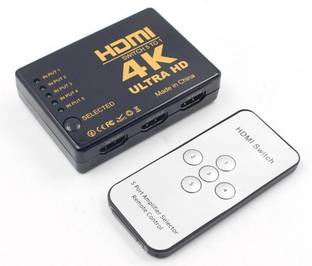 LipiWorld  TV-out Cable 4K Ultra HD 3D 5 Port HDMI Splitter Switch Hub HDTV Video with IR Remote Control For PS3 HDTV