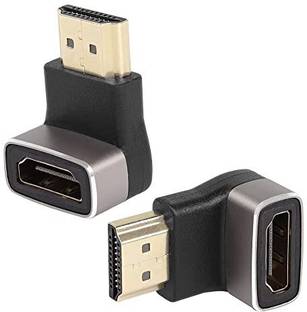 microware  TV-out Cable 8k HDMI 2.1 Male to Female 90 degree Adapter, Support 8K@60Hz/4K@120Hz HDR