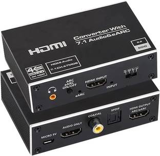 microware  TV-out Cable HDMI to HDMI+SPDIF+3.5mm Audio Jack+Coaxial +7.1Ch Audio Support ARC and eARC