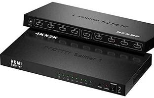microware  TV-out Cable 1x8 HDMI Splitter, Out Audio Video HDMI 1.4V Splitter, 4k 8 Port HDMI Splitter