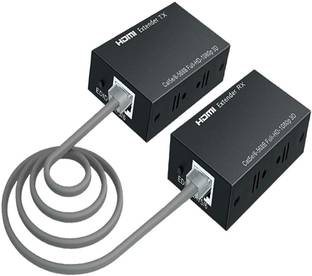 microware  TV-out Cable 4k 60 Meter HDMI Receiver and Transmitter Over Cat5e/6, Supports Full HD 1080p