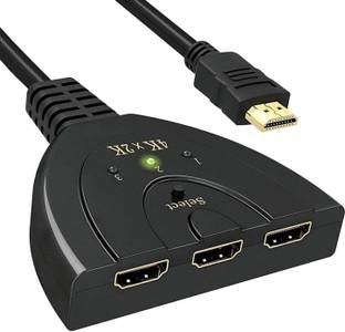 OG X NEXSA  TV-out Cable HDMI Splitter 3 in 1 Out, 3-Port HDMI Switcher Selector with Pigtail HDMI Cable