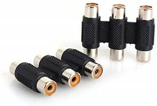 ERHIndia  TV-out Cable 2 Pcs RCA Female to RCA Female Coupler Female Jack Connector Security systems
