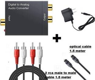 JAMUS  TV-out Cable Digital to Analog Audio Converter,Toslink Cable, RCA to RCA Cable