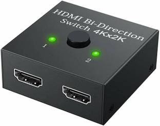 Frackson 2 Port Bi-Directional Manual HDMI Switch 1 in 2 Out Splitter 4K 2K 3D Full HD Media Streaming Device