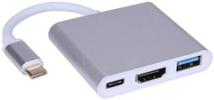 LipiWorld  TV-out Cable 3 in 1 Hub Type C USB 3.1 to USB-C 4K HDMI USB 3.0 Adapter Converter