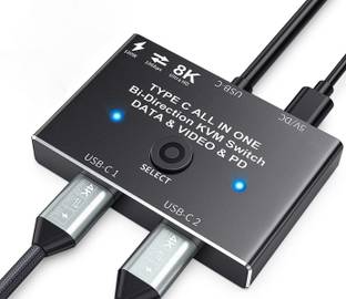 Tobo  TV-out Cable USB C Switch,Bi-Directional USB C Switcher 2 USB Type C KVM Switch TD-904H