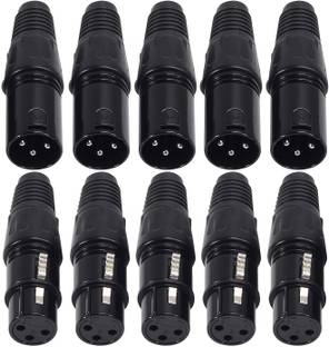BALRAMA 10pcs 3 Pin Mic XLR Plug Colored Ring Audio Socket Male Female Mic Connector Microphone