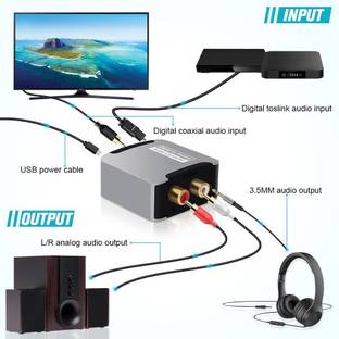 Tobo Digital Optical Coax to Analog RCA Audio Converter Adapter TD-518H Media Streaming Device