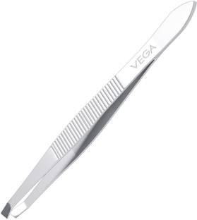 VEGA Square Tip Tweezer for Facial Hair Removal & Eyebrow Shaping, (TW-01)