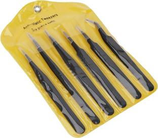 HEZON 6pcs Versatile Stainless Steel Tweezers Set for Fine Object Handling Great F2