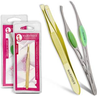 MAJESTIQUE Tweezers for Eyebrows - Tweezer Tools for Eyebrows & Hair Plucker Removal